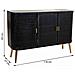 Credenza In Legno Laccato Nero E Griglia 118x37x80h - Foto miniatura 8