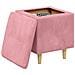 Pouf contenitore con cuscino Rosa 40 x 40 x 45 cm Velluto - Foto miniatura 3