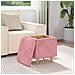 Pouf contenitore con cuscino Rosa 40 x 40 x 45 cm Velluto - Foto miniatura 4