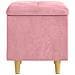 Pouf contenitore con cuscino Rosa 40 x 40 x 45 cm Velluto - Foto miniatura 5