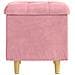 Pouf contenitore con cuscino Rosa 40 x 40 x 45 cm Velluto - Foto miniatura 6