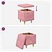 Pouf contenitore con cuscino Rosa 40 x 40 x 45 cm Velluto - Foto miniatura 9