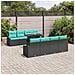 Set Divano da Giardino 7 pz Nero e Blu polyrattan - Foto miniatura 9