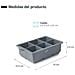 63339 - Vassoio per cubetti di ghiaccio, vassoio per cubetti di ghiaccio in silicone XL, 6 cubetti quadrati grandi - Foto miniatura 2