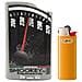 1 Posacenere Tascabile Smookey Ignifugo Porta Accendino Bic Mozziconi Harley Grigio + Accendino Bic J 25 - Foto miniatura 1