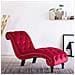 Poltrona Relax Rossa In Velluto - Foto miniatura 1