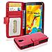 Custodia Compatibile Con Samsung Galaxy Note 3 Neo In Rosso Cremisi - Coperchio Protettivo Con Chiusura Magnetica E 3 Slot Per Carte - Foto miniatura 1