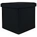 Pouf Contenitore Imbottito Pieghevole Modello Liner Colore Nero   - Foto miniatura 3