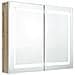 Armadietto Bagno con Specchio e LED Bianco e Rovere 80x12x68 cm - Foto miniatura 2