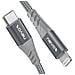 1m - Lightning Zu Type C Usb Datenkabel Mfi Nylon Geflochten - Silbergrau (1885)  - Foto miniatura 3