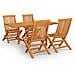 Set da Pranzo da Giardino 5 pz in Legno Massello di Teak - Foto miniatura 1