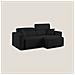 Orwell Divano Con Seduta Estraibile In Microfibra Smacchiabile T11 Nero 180 Cm - Foto miniatura 2