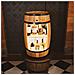 Botte In Legno Con Luci A Led, Armadietto Per Vino In Stile Retr? , Portabottiglie In Legno, Da 80 Cm Di Altezza, Elegante Decorazione Per Il Soggiorno, Tavolo E Portabottiglie (rovere)  - Foto miniatura 2