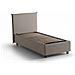 Letto Singolo Catia, Letto Contenitore Con Rivestimento In Tessuto, 100% Made In Italy, Apertura Frontale, Con Materasso Cm 80x200 Incluso, Tortora - Foto miniatura 4