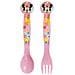 Disney Set 2 Posate Rosa Per Bambine In Plastica Minnie Mouse Forchetta E Cucchiaio - Foto miniatura 2