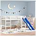 Letto Soppalco Scivolo Bambini Bianco 90x200 Cm Massello Pino - Foto miniatura 1