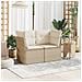 Divano Da Giardino Con Cuscini A 2 Posti Beige In Polyrattan - Foto miniatura 3