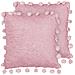 Set Di 2 Cuscini Jasmine 45 X 45 Cm Tinta Unita Rosa - Foto miniatura 3