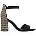Black Comb Casual Part-open Sandals Sandali Tessile Scarpe Donna Nero Eu 36, 1-28356-42 098 - Foto miniatura 3