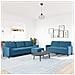Set di Divani 3 pz con Cuscini Blu in Velluto - Foto miniatura 3