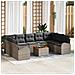 Set di Divani da Giardino da 10 Pezzi con Cuscini Grigio Rattan Polietilene Acacia,  Divano da Giardino a 2 posti con Contenitore e Cuscini Grigio Rattan Polietilene - Foto miniatura 2
