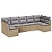 Divano da Giardino  da 7 Pezzi con Cuscini Beige in Polyrattan, Divano da Giardino  a 2 Posti con Cuscini Beige in Polyrattan - Foto miniatura 1