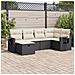 Set Divano da Giardino 6 pz con Cuscini Nero in Polyrattan - Foto miniatura 2