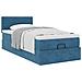 Struttura Letto Pouf con Materasso 80x200 cm Velluto - Foto miniatura 5