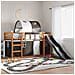 Letto a Castello con Scivolo e Tende Bianco e Nero 90x200 cm - Foto miniatura 2