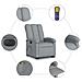 Poltrona Alzapersona Massaggi Elettrica Grigio Chiaro Tessuto - Foto miniatura 8