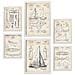 Set Di 6 Stampe Poster Con Brevetti Di Barche Poster Con Immagini Di Brevetti Retrò Design D'interni In Stile Vintage A3 & A4 Cornice Bianca - Foto miniatura 1