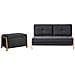 Set Da Salotto 3 Posti Edland Tessuto Nero Con Panca - Foto miniatura 2