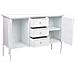 Credenza In Metallo Bianco Con 2 Ante E 3 Cassetti 120x41x80h Cm - Foto miniatura 5