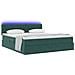 Letto con contenitore e LED Verde Scuro 160 x 200 cm Velluto - Foto miniatura 3