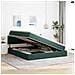 Letto con contenitore e LED Verde Scuro 160 x 200 cm Velluto - Foto miniatura 4
