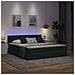 Letto con contenitore e LED Verde Scuro 160 x 200 cm Velluto - Foto miniatura 5