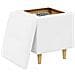 Pouf contenitore Bianco 40 x 40 x 45 cm Pelle sintetica - Foto miniatura 3