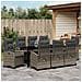 Set da Pranzo per Giardino con cuscino 9 pcs Grigio polyrattan - Foto miniatura 4