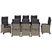 Set da Pranzo per Giardino con cuscino 9 pcs Grigio polyrattan - Foto miniatura 7