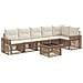 Set Divano da Giardino 7 pcs Beige e Bianco Crema polyrattan - Foto miniatura 1