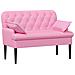 Loveseat con bottoni imbottiti Rosa 111 x 68 x 80 cm Tessuto - Foto miniatura 1