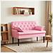 Loveseat con bottoni imbottiti Rosa 111 x 68 x 80 cm Tessuto - Foto miniatura 2