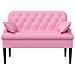 Loveseat con bottoni imbottiti Rosa 111 x 68 x 80 cm Tessuto - Foto miniatura 3