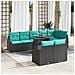 Set Divano da Giardino 9 pz Nero e Blu polyrattan - Foto miniatura 4