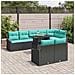 Set Divano da Giardino 9 pz Nero e Blu polyrattan - Foto miniatura 6