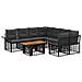 Set Divano da Giardino 9 pz Nero e Grigio scuro polyrattan - Foto miniatura 1