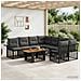 Set Divano da Giardino 9 pz Nero e Grigio scuro polyrattan - Foto miniatura 10