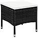 Sedia da Esterno con Sgabello e Cuscini in Polyrattan Nero - Foto miniatura 3