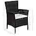 Sedia da Esterno con Sgabello e Cuscini in Polyrattan Nero - Foto miniatura 4