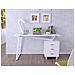105933 Scrivania Per Computer Con Tre Cassetti Bianco Opaco Effetto Legno Bianco - Foto miniatura 11